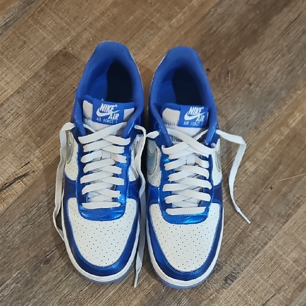 Nike Air Force 1 Royal Blue and White Shoes